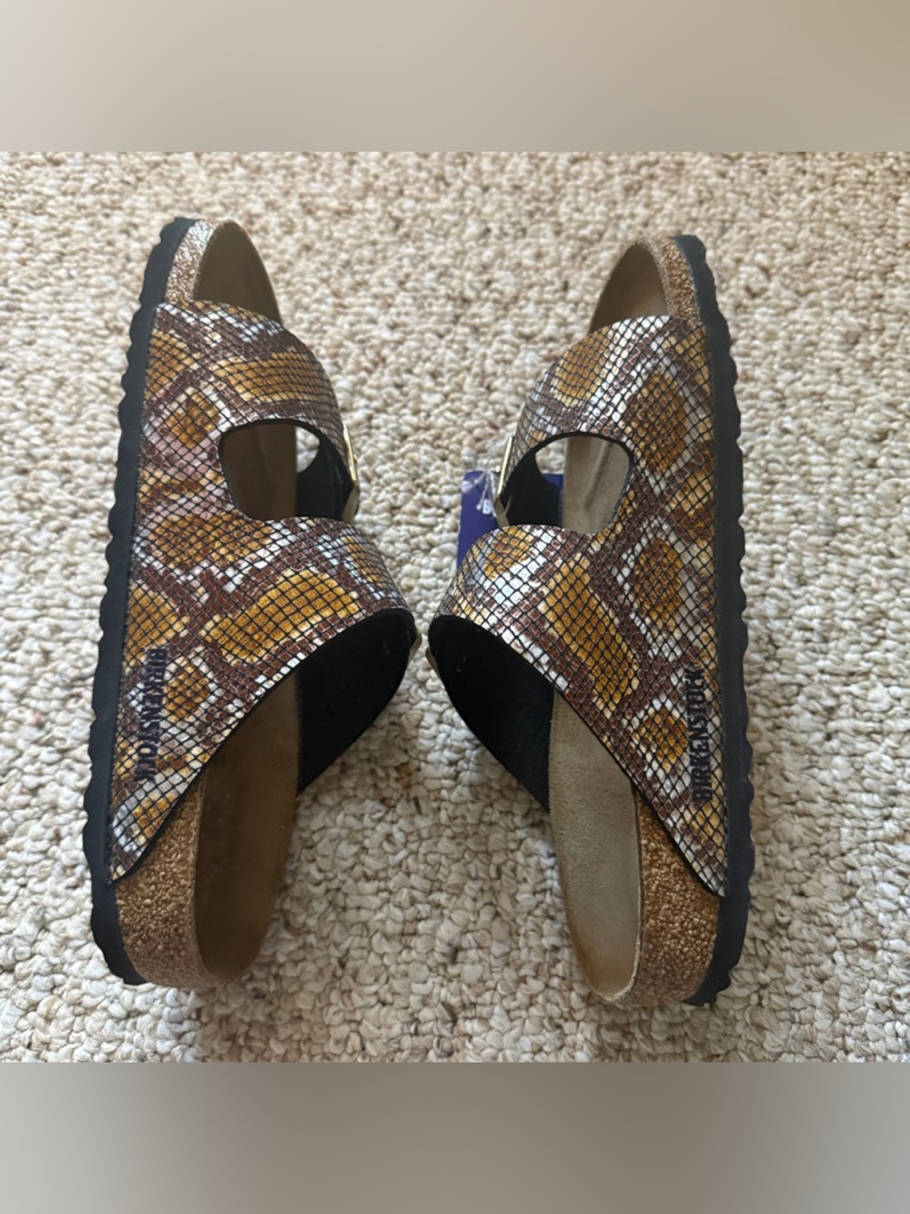 NWT Birkenstock Arizona Python Gold Sandals Size US 8/EU 39 - Picture 9 of 9